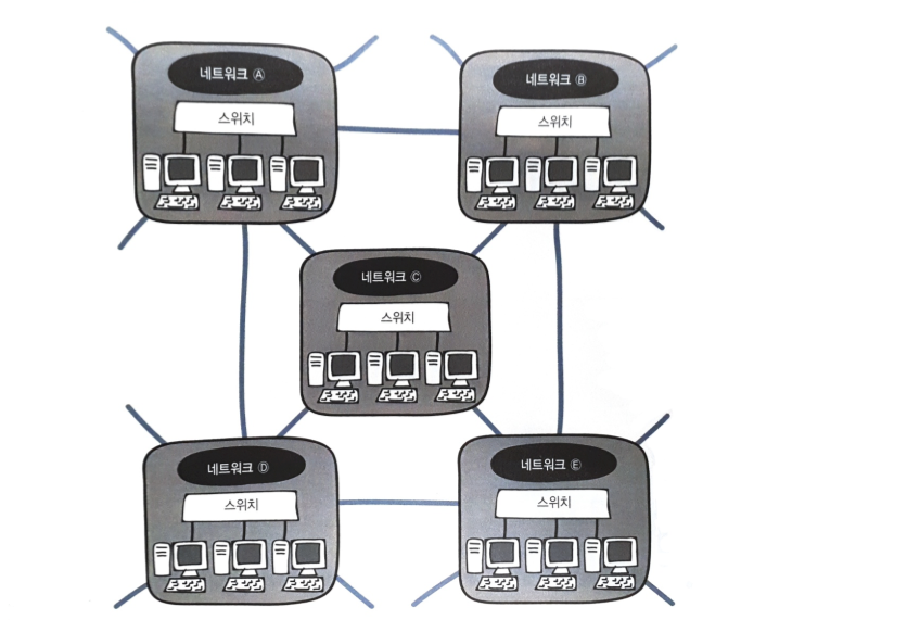 그림 17-2. 수많은 네트워크가 연결된 환경