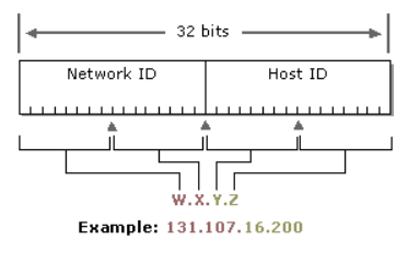 그림 18-3. IP 주소의 네트워크 ID 와 호스트 ID