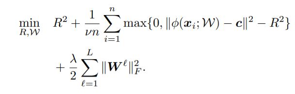 그림 2-2. Soft-boundary Deep SVDD 목적함수